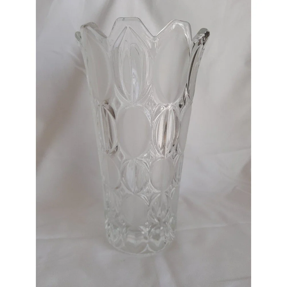 Hermanova Hut Glass Ovoid Paneled Frosted Vase No.20379